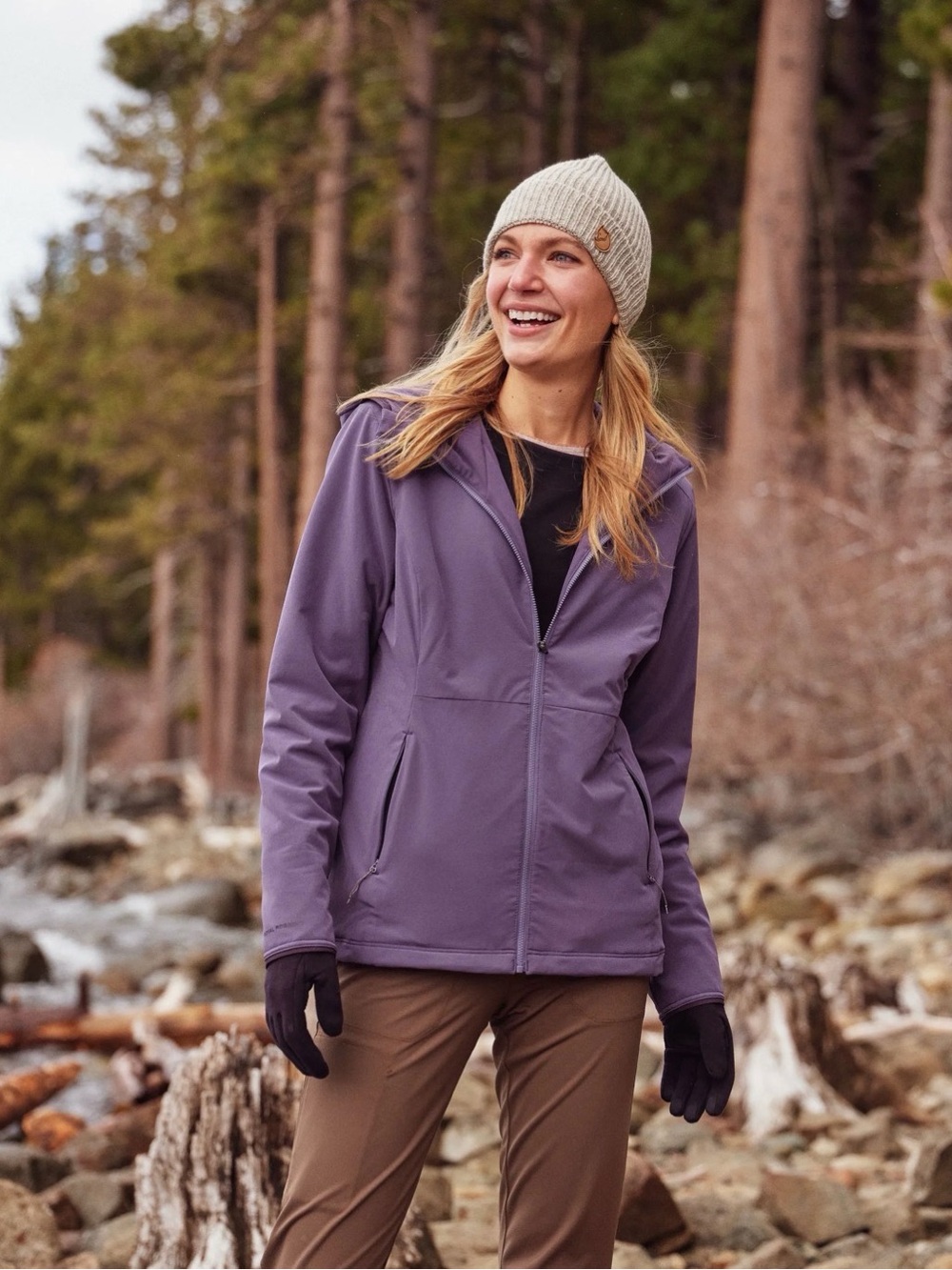 Royal Robbin's Women’s Water-Resistant Softshell Jacket - Venture Layer Purple